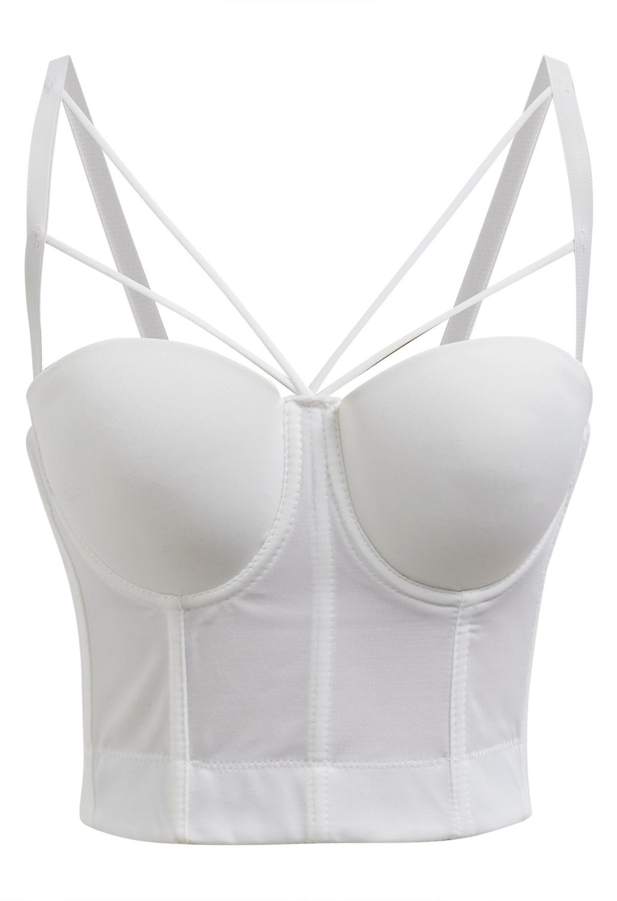 Flattering Corset Push-Up Bra Top in White | Chicwish