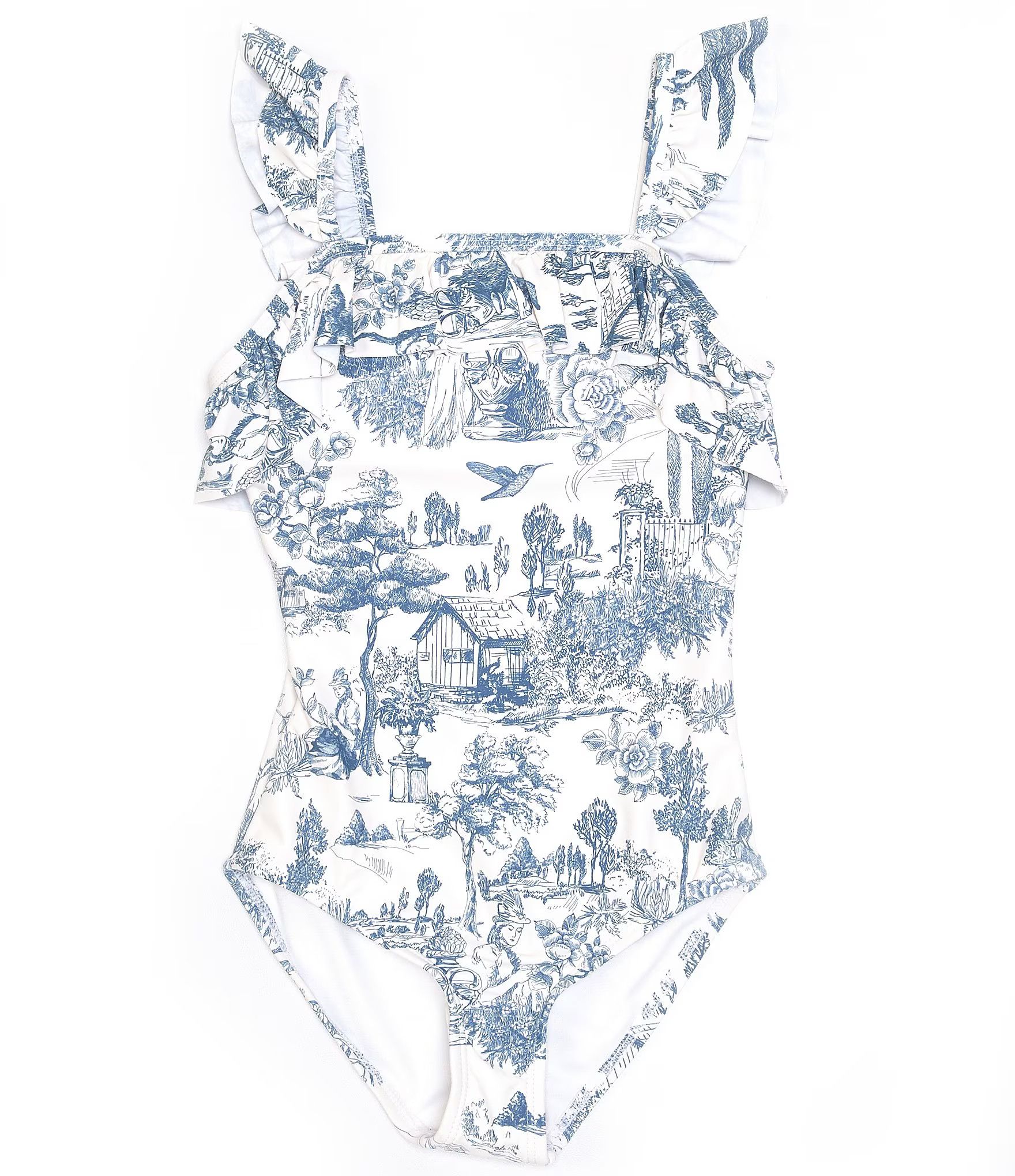 Big Girls 7-16 Family Matching Toile Print One-Piece Swimsuit | Dillard's