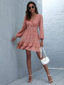 All Over Print Flounce Hem A Line Dress | SHEIN