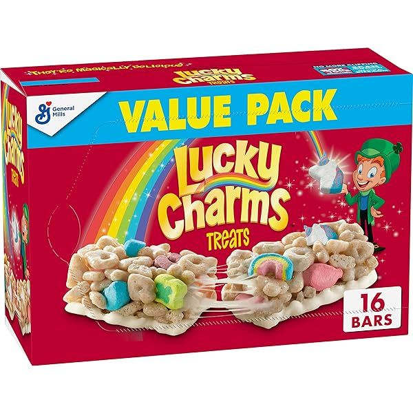 Lucky Charms Breakfast Cereal Treat Bars, Snack Bars, Value Pack, 16 ct | Amazon (US)
