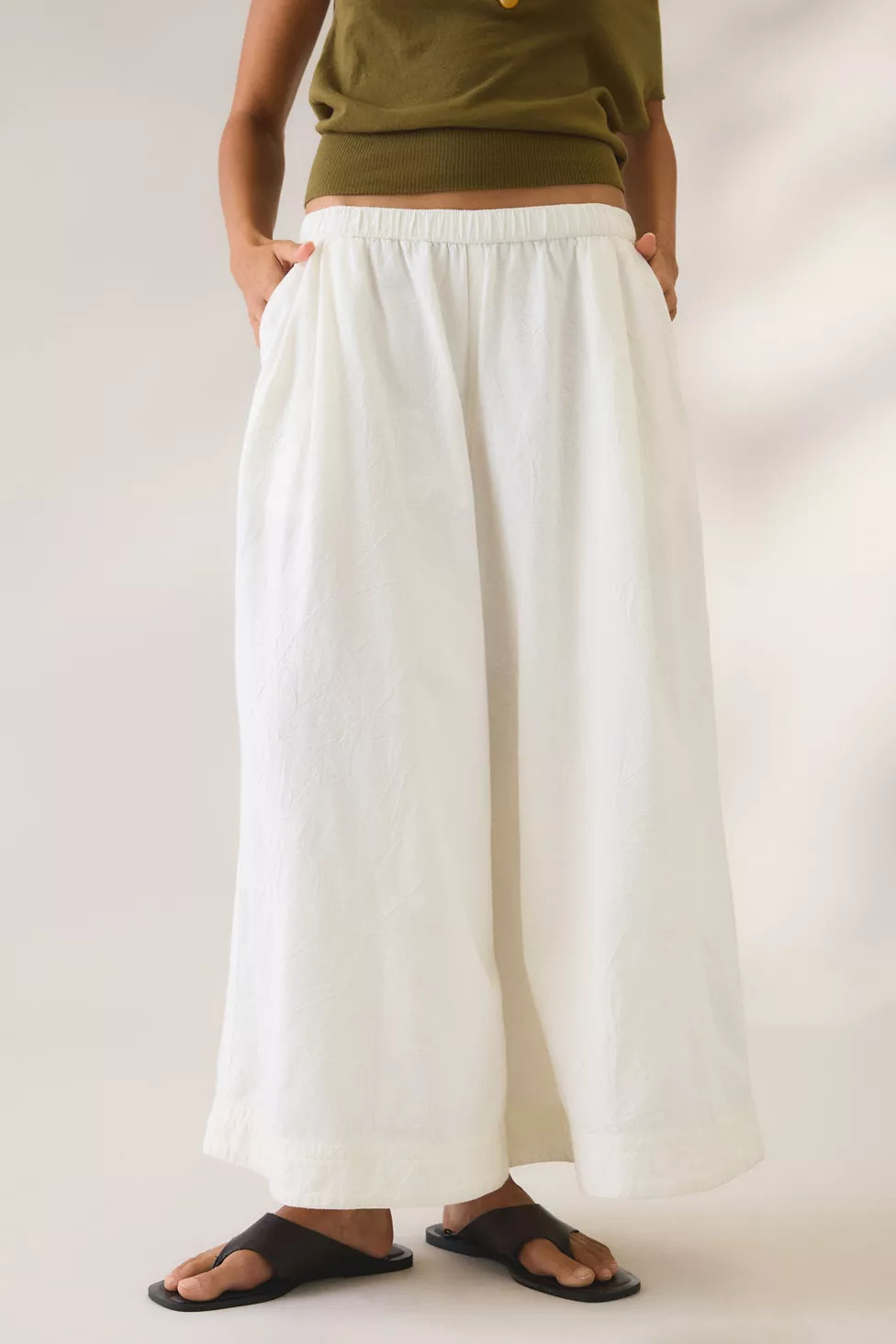 BDG Creekside Cropped Cotton Wide Leg Pants | Urban Outfitters (US and RoW)