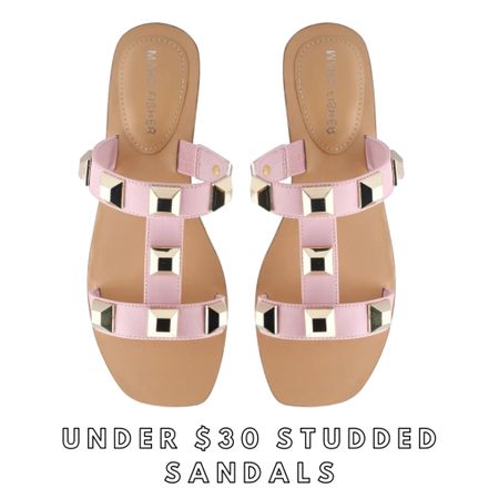 Pink studded sandals under $30