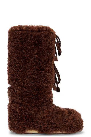 MOON BOOT Icon Curly Extra Boot in Dark Brown from Revolve.com | Revolve Clothing (Global)
