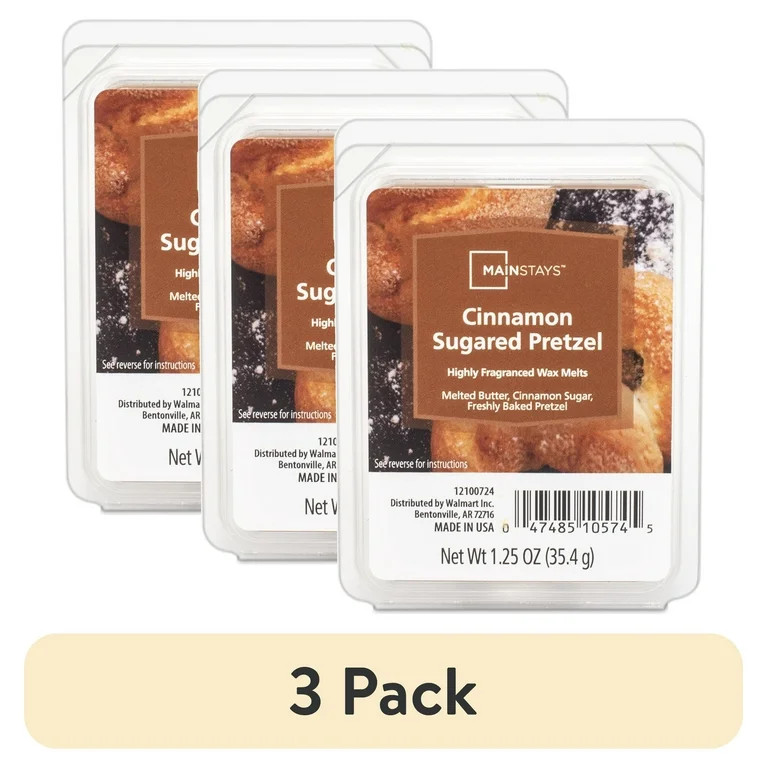 (3 pack) Mainstays Cinnamon Sugared Pretzel Scented Wax Melt, 1.25 oz | Walmart (US)