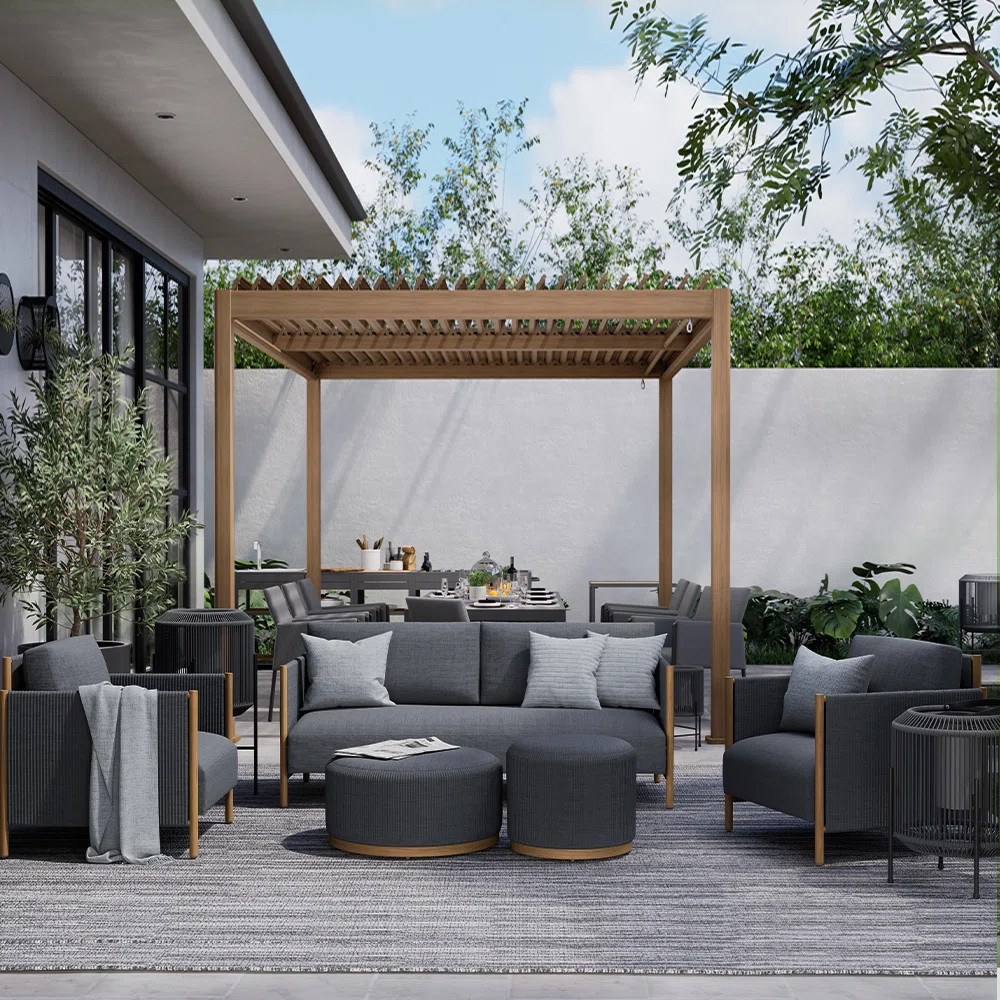 Briles Metal 5 Piece Sofa Seating Group with Olefin Cushions | Wayfair North America