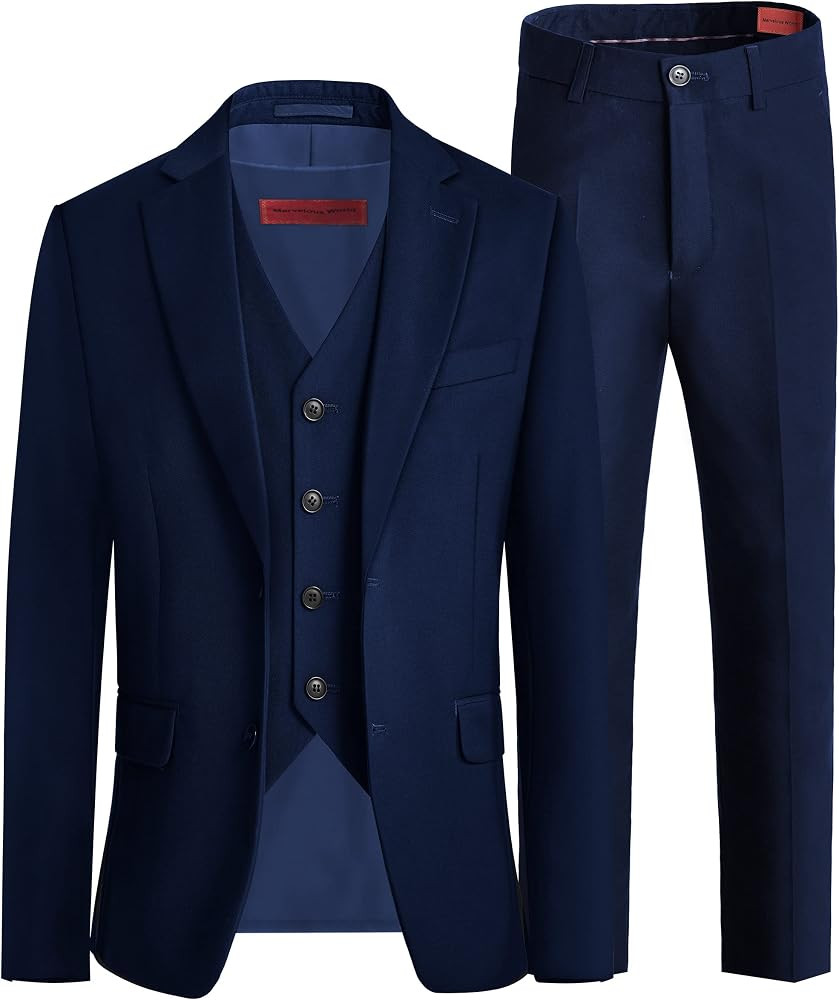 Marvelous World Boys' Formal Slim Fit Suit Set, Adjustable Waist | Amazon (US)