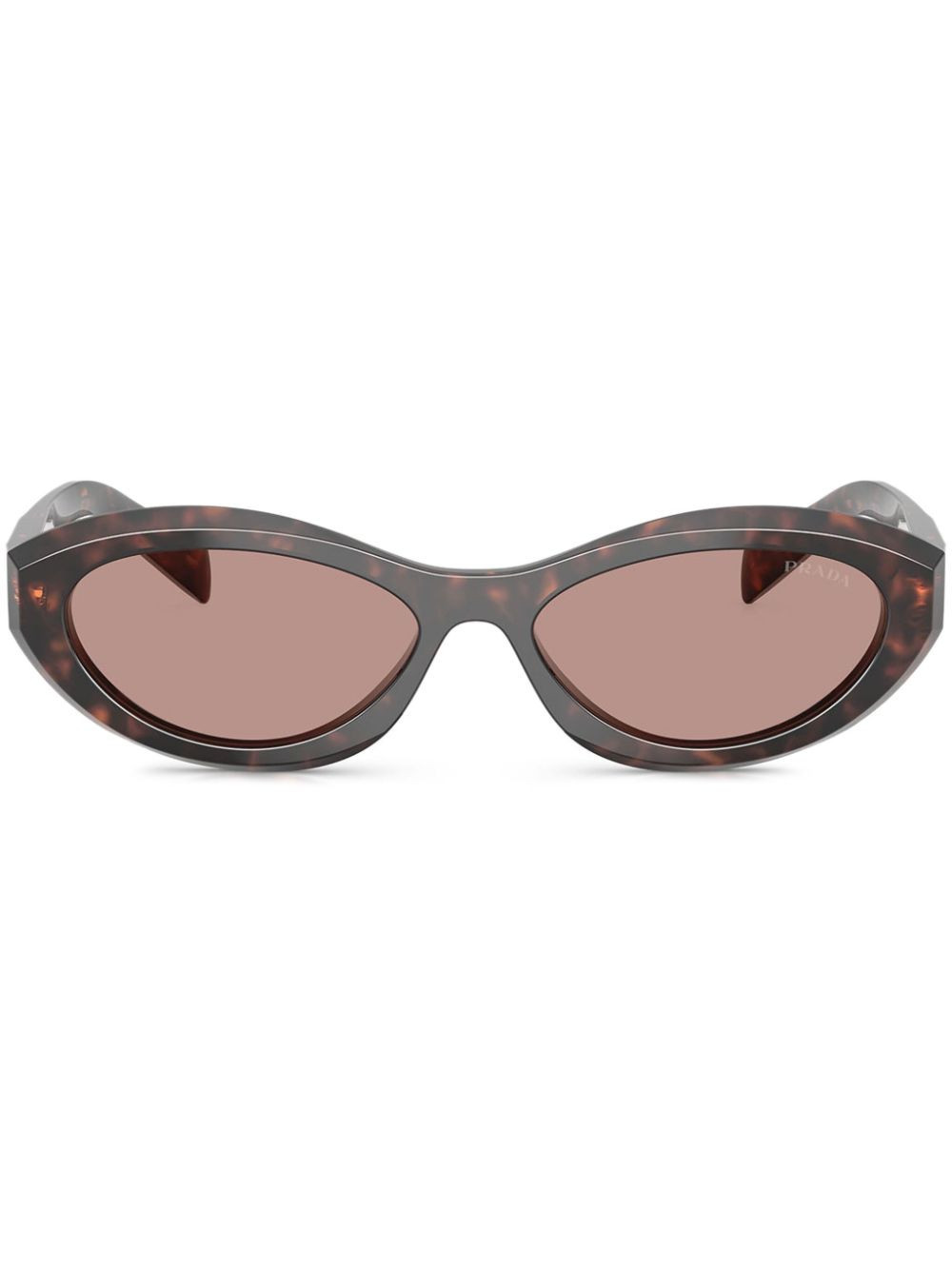 Prada Eyewear tortoiseshell-effect oval sunglasses - Brown | Farfetch Global