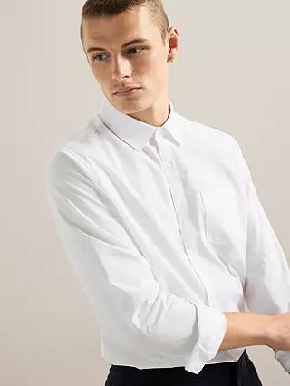 Kin Point Collar Poplin Shirt, White | John Lewis (UK)