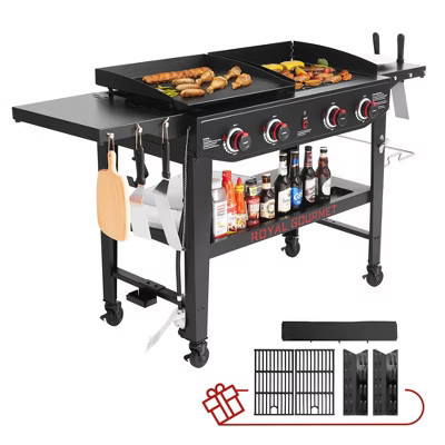 Royal Gourmet 4-Burner Propane Grill & Griddle 48000 BTU Combo Grill GD405ATG Black | Target