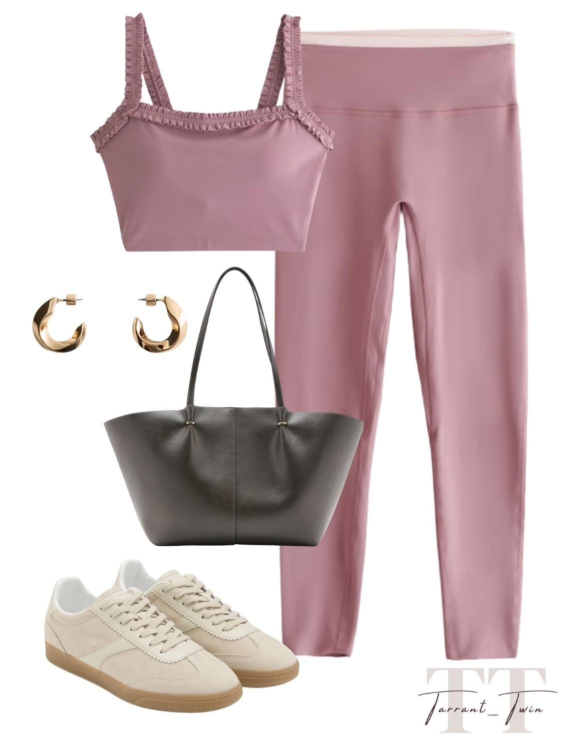 Ruffles, Roses, & Active Comfort! 🩰

Embrace the cozy athletic trend with this perfectly balanced everyday look! 💖

I am obsessed with the statement piece: a dusty rose ruffled crop top paired with matching high-waisted StudioFLEX leggings, both from Abercrombie. I balanced the feminine activewear with sleek, neutral accessories from Mango: a structured dark chocolate leather tote and classic cream suede sneakers with a gum sole for a vintage feel. I finished the look with bold, twisted gold hoop earrings for a touch of polished glam!

#OOTD
#Athleisure
#MatchingSet
#PinkLeggings
#ActivewearStyle
#AbercrombieStyle
#Mango
#GymOutfit
#SuedeSneakers
#ToteBag
#GoldHoops
#EverydayChic
#LTKStyle
#SportyFeminine
#StylingInspo

#LTKootd #LTKSeasonal #LTKActive