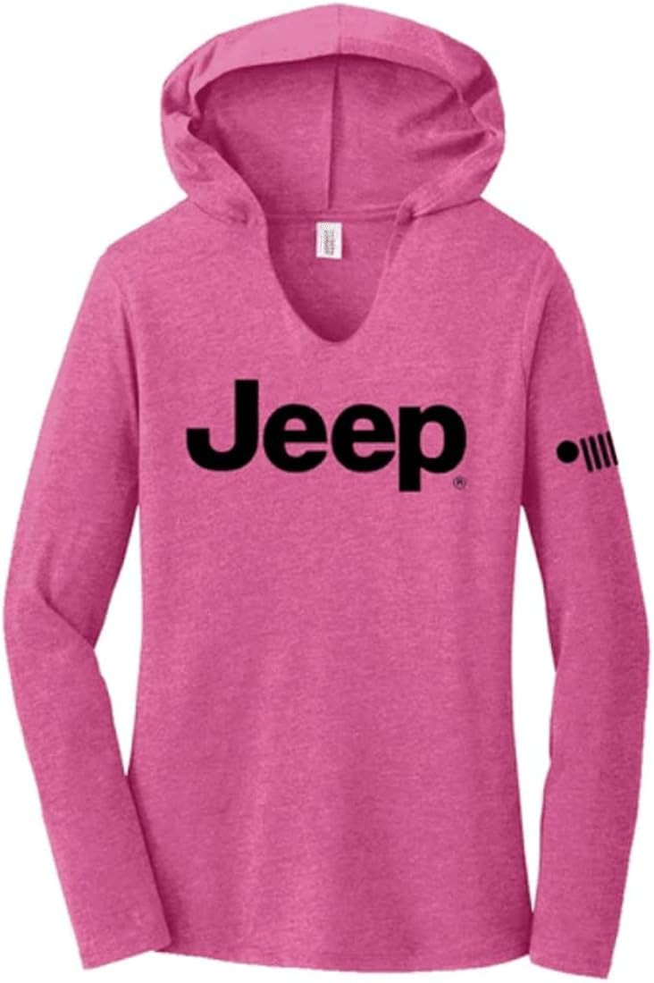 Jeep Ladies Lightweight Triblend Hooded T-Shirt - Lotus Pink | Amazon (US)