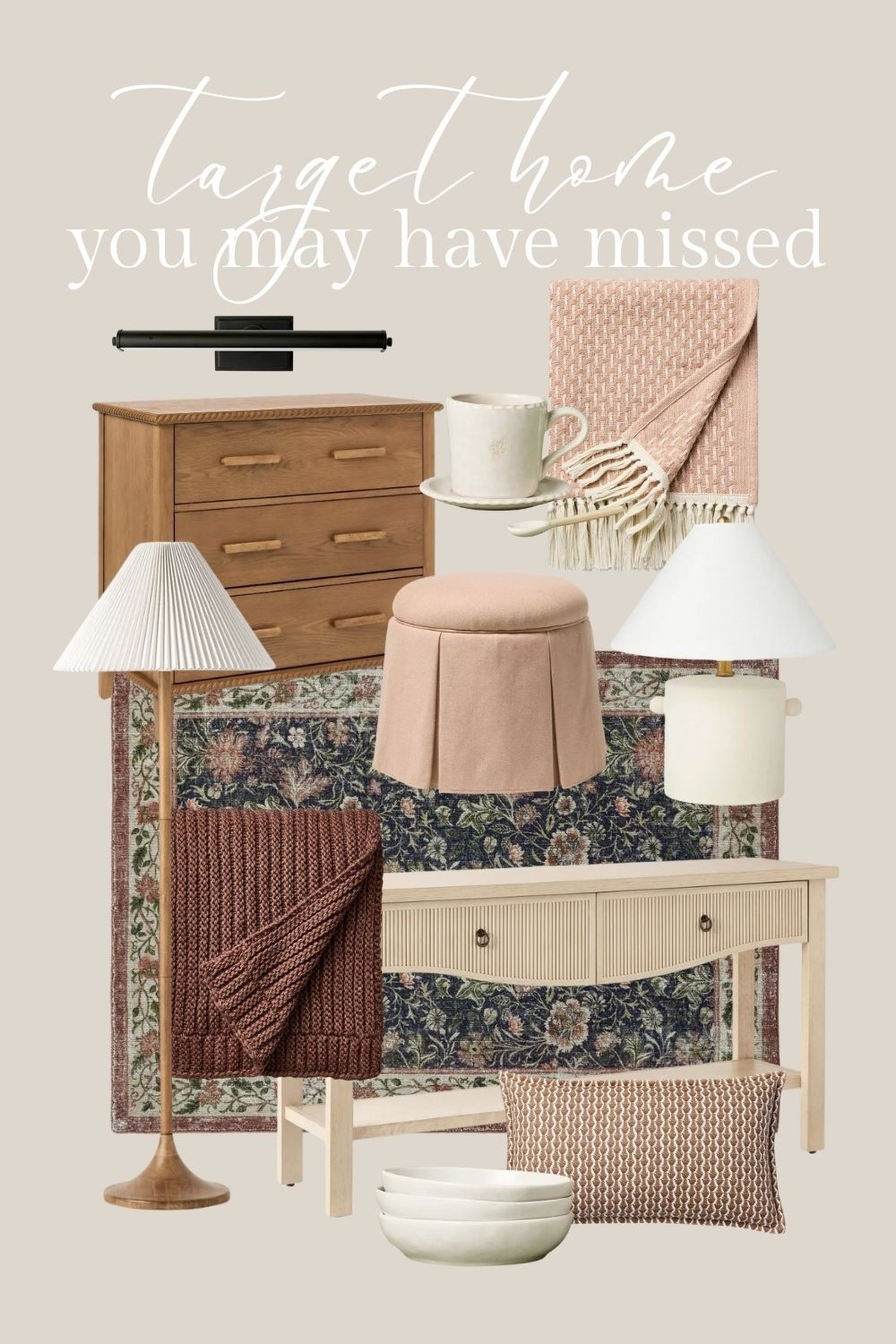 Home decor and furniture at Target. Lamps, dresser, console table, knit throw blanket, floor lamp, living room, kitchen, area rug, studio McGee, ottoman. 

#LTKSaleAlert #LTKHome #LTKFindsUnder100