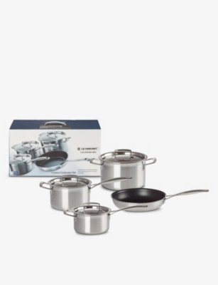 3-ply stainless-steel saucepans set of four | Selfridges