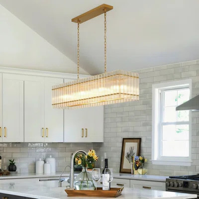 10-light Dimmable Kitchen Square / Rectangle Chandelier with Crystal Accents (Bulbs Included) | Wayfair North America