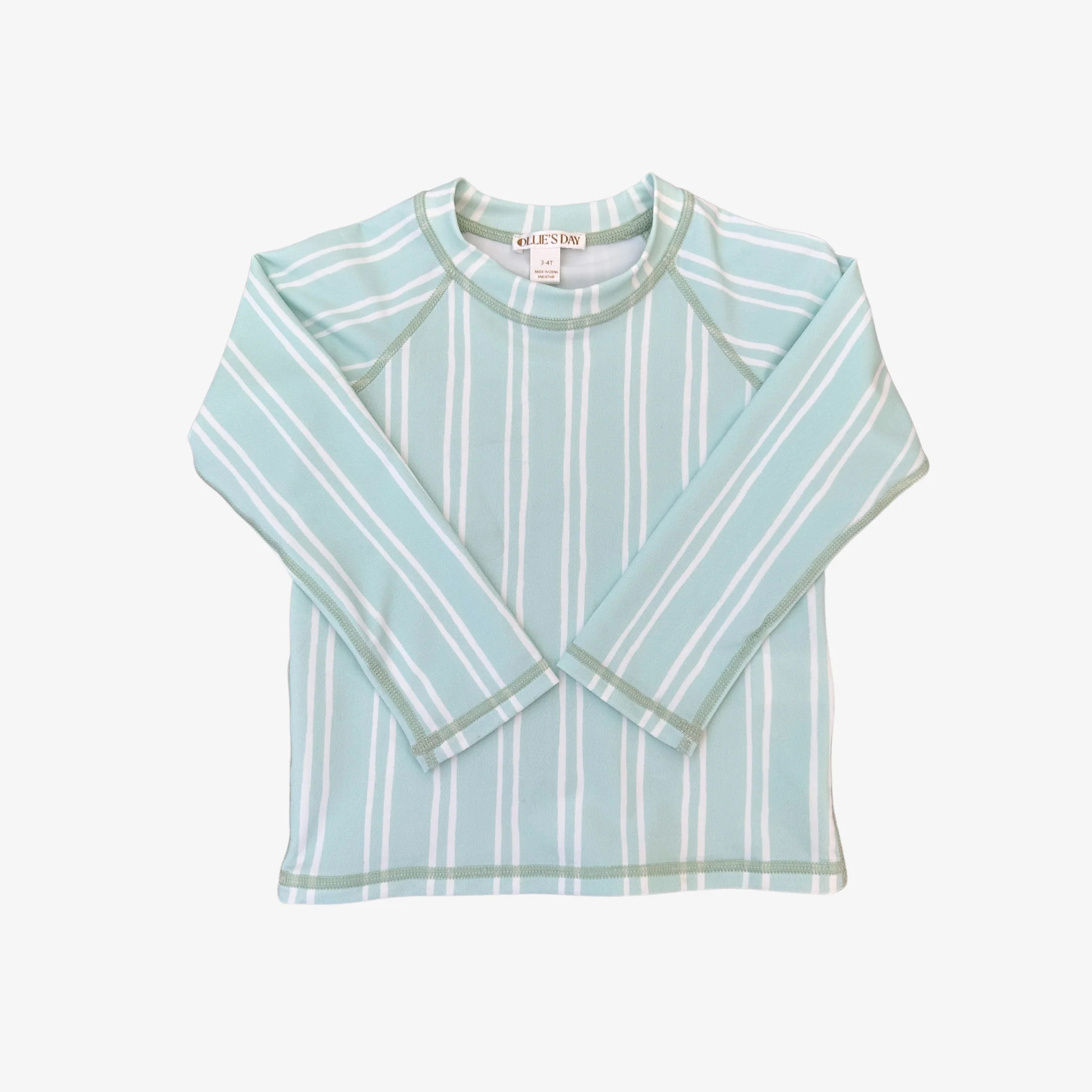Newport Rashguard - Mint Stripe | Kid's Swimwear | Ollie's Day