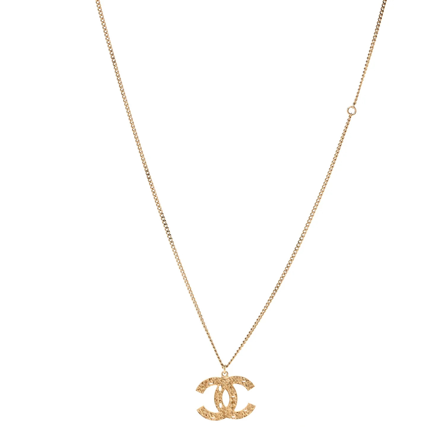 Chanel Tweed Effect CC Necklace Gold 1855481 | FASHIONPHILE (US)