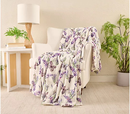 Berkshire 60x80 Velvetsoft Floral Throw in Gift Box - QVC.com | QVC