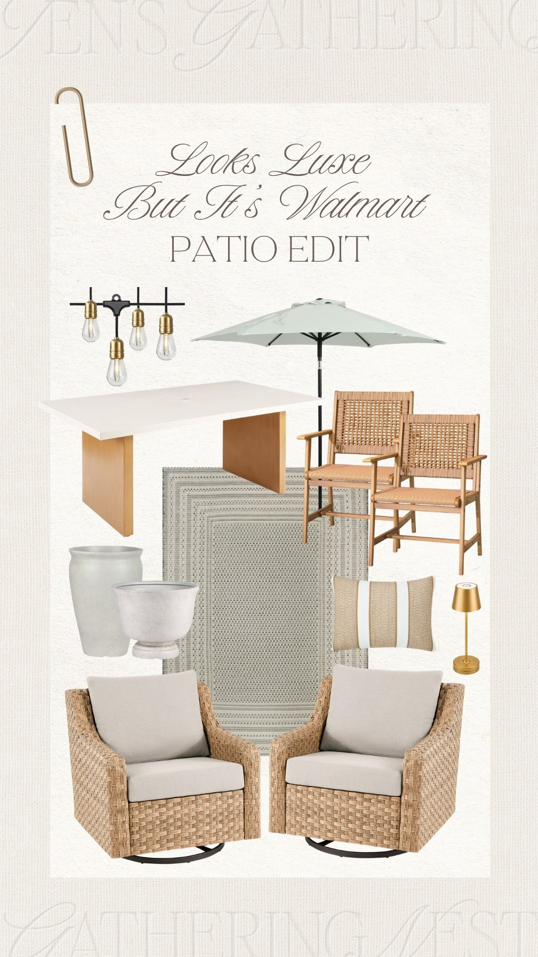 Walmart patio finds 🤍 Luxe-looking outdoor pieces to refresh your patio for summer hosting and everyday lounging.

#walmartpatio #walmartfinds #affordablehome #patiofurniture #outdoorfurniture #patiodecor #outdoordecor #backyardfinds #summerpatio #outdoorliving #walmarthome #betterhomeandgardens #riveroaks #trendingfinds

#LTKHome #LTKSeasonal #LTKHome