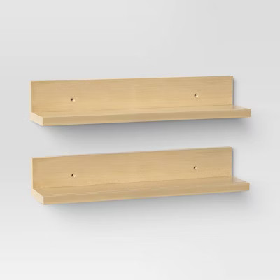 15" Wall Shelf Picture Ledge 2pk Natural - Room Essentials™ | Target