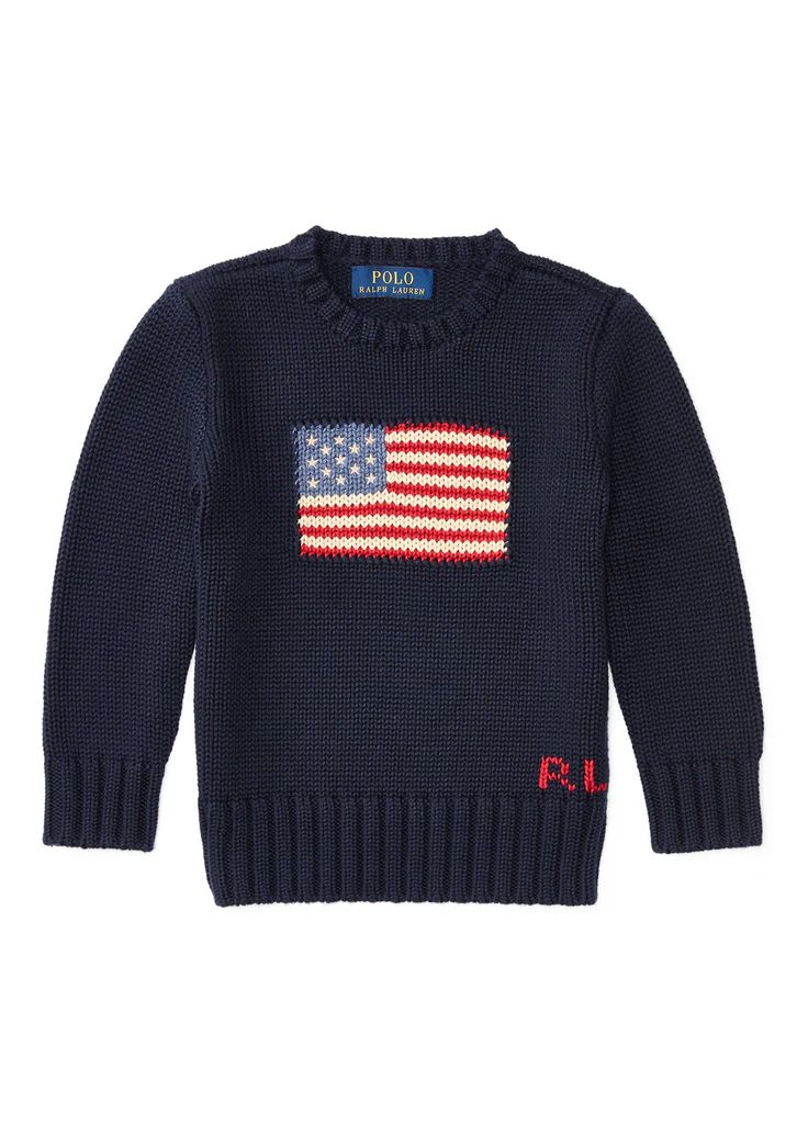 Children's Flag Cotton Crewneck Sweater | Over The Moon