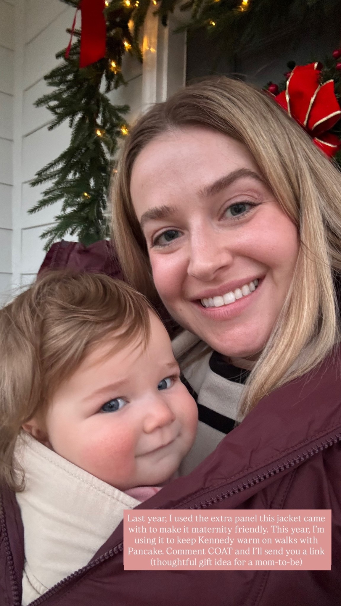 Last year, I used the extra panel this jacket came with to make it maternity friendly. This year, I’m using it to keep Kennedy warm on walks with Pancake.

Maternity jacket. Baby carrier. Newborn essentials. Gifts for mom. Pregnancy gifts. Winter coat  

#LTKBaby #LTKmomlife #LTKBump