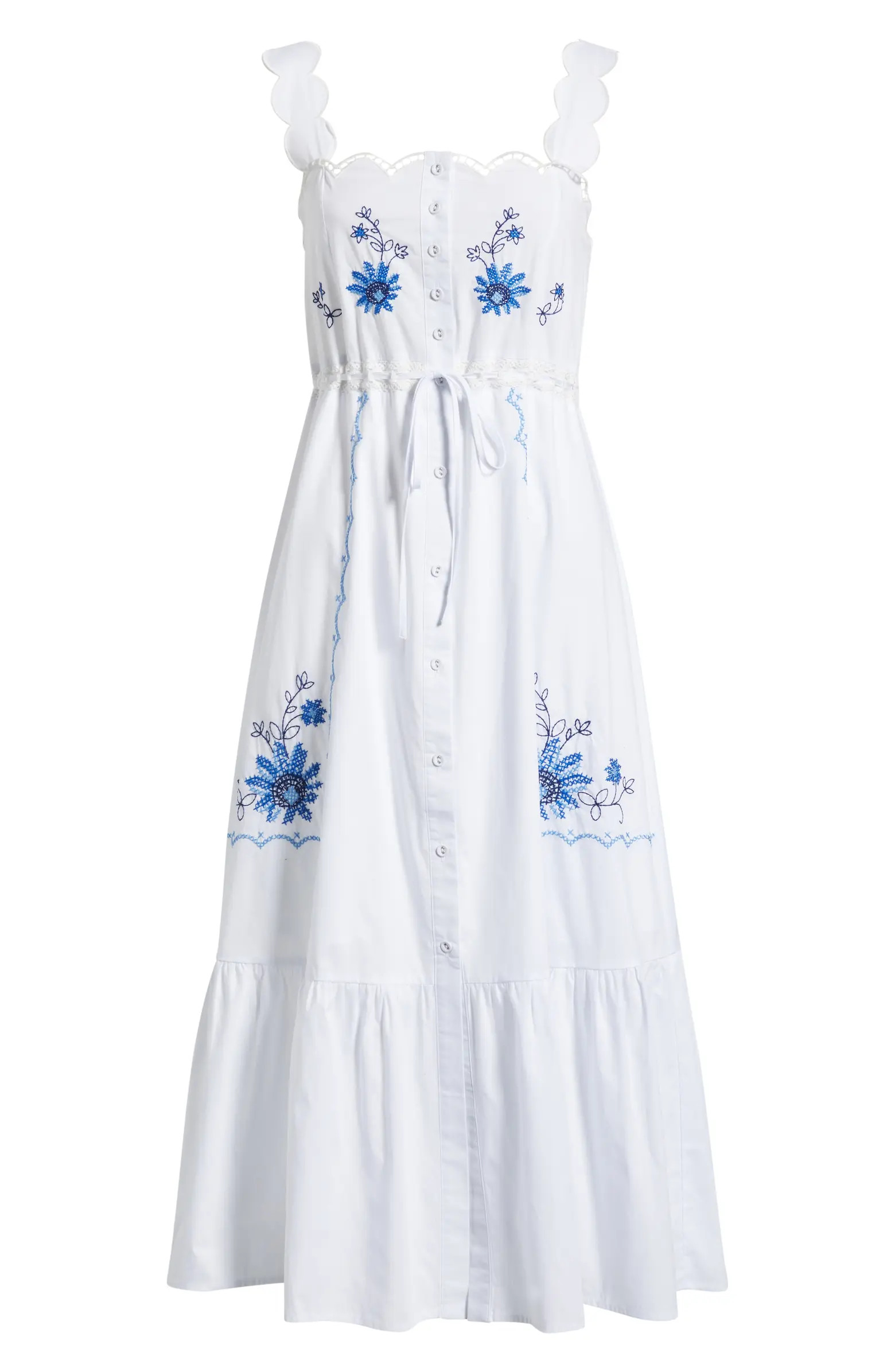Floral Embroidery Detail Cotton Dress | Nordstrom
