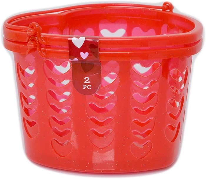 Greenbrier Love Gift Basket with Handle 2pack Red for Valentines Day Or Just Because Heart 5.5"x5... | Amazon (US)