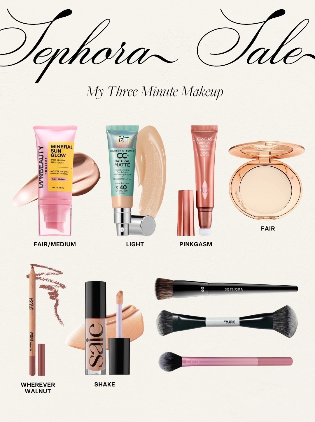 Three Minute Makeup! Use code: EVERYTHING for discount to shop!  💄 SHADES:
foundation - shade light 
sunscreen - fair medium
blush - shade pinkgasm
lipgloss - shake
lip liner - wherever walnut
setting powder - fair 

sephora sale, sale make up, make up tutorial, Sephora savings event, workout makeup, no makeup makeup, gym makeup tutorial, kathleen post

#LTKBeauty #LTKFindsUnder100 #LTKSaleAlert