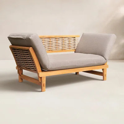 Decatur 79'' Wide Outdoor Teak Patio Daybed with SunbCushions | Wayfair North America