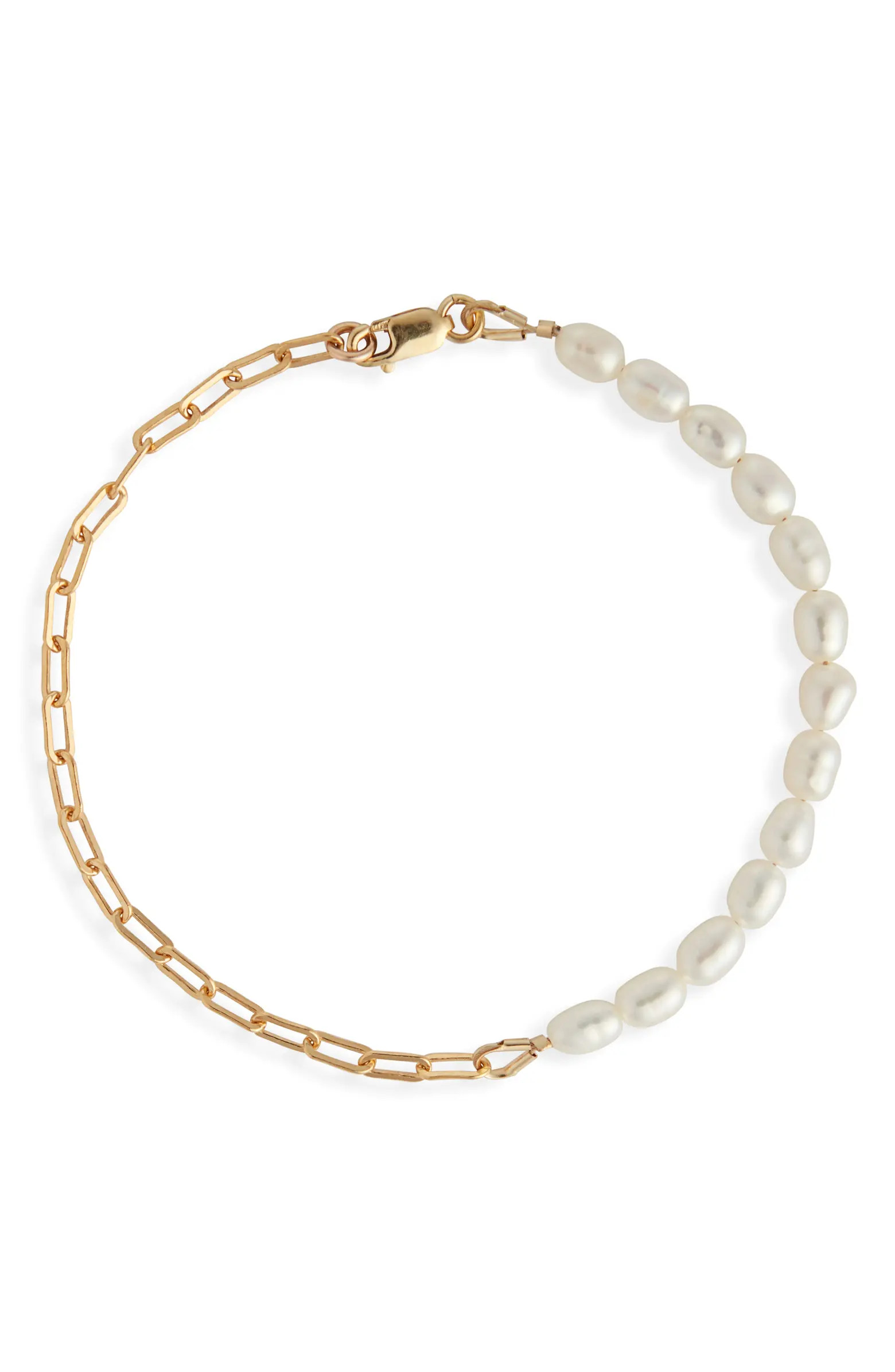 Nashelle Unity Genuine Freshwater Seed Pearl & Open Link Bracelet | Nordstrom | Nordstrom