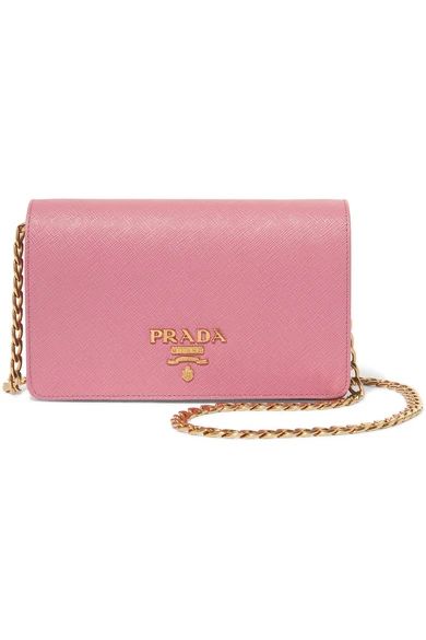 Prada - Textured-leather Shoulder Bag - Baby pink | NET-A-PORTER (UK & EU)