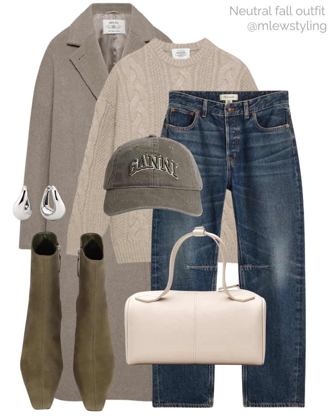 Neutral fall outfit with olive green 🫒🌿

Tags: autumn outfit, aritzia wool slouch coat, madewell barrel leg jeans, ganni baseball cap, Freja nyc leather bag, suede boots, Mejuri earrings, elevated everyday 

#LTKStyleTip #LTKItBag #LTKShoeCrush