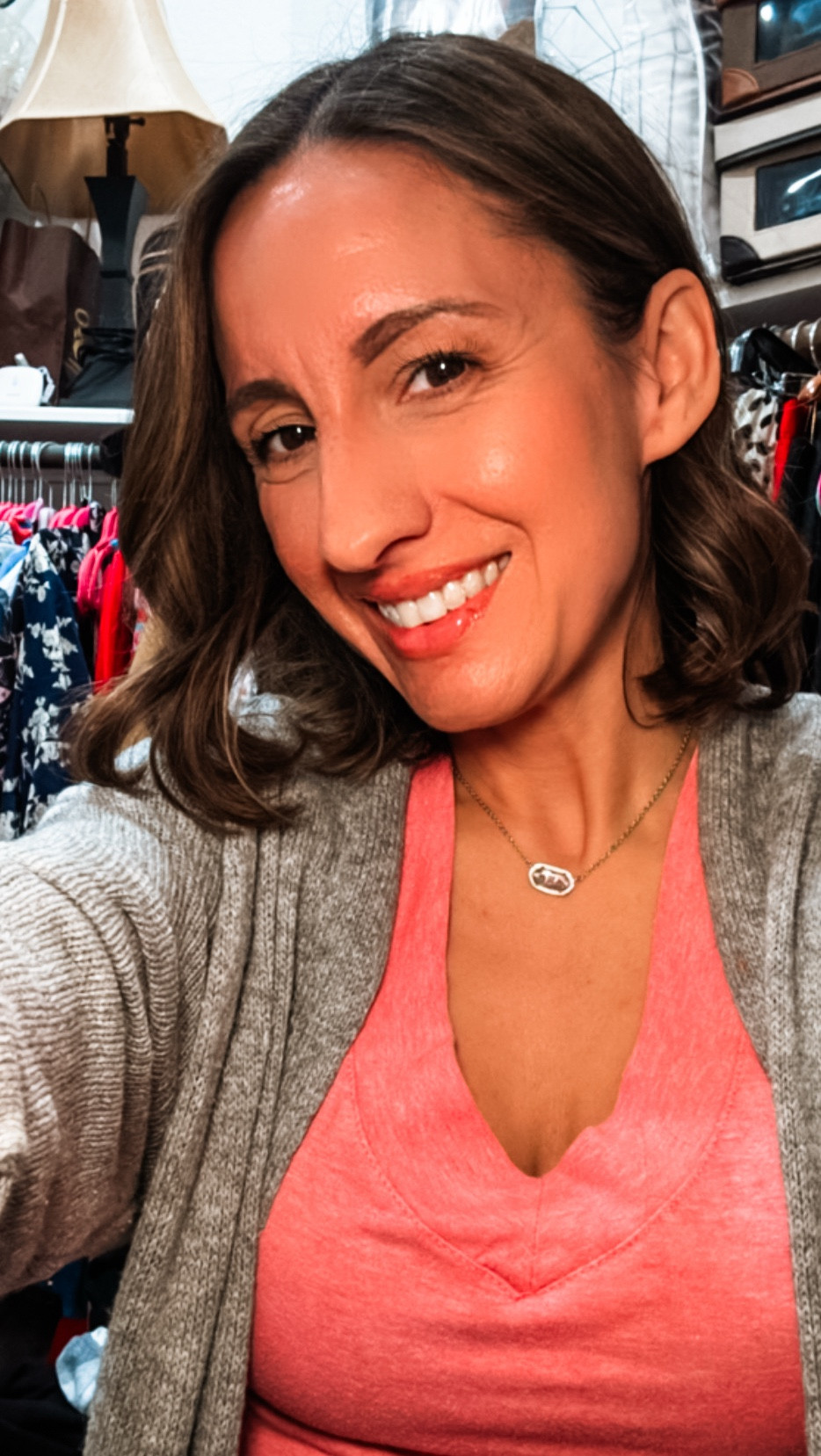 Let’s chat + the Kendra Scott necklace that I love. It’s one of my favorite dainty, delicate necklaces. 
Kendra Scott Sale 2 for $80  
Jewelry 
Necklace 
Grey cardigan 
Petite outfit 
Petite style 

#LTKstorytime #LTKFindsUnder50 #LTKPetite