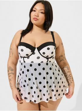 Retro Underwire Mesh Overlay Dress With Brief | Torrid (US & Canada)