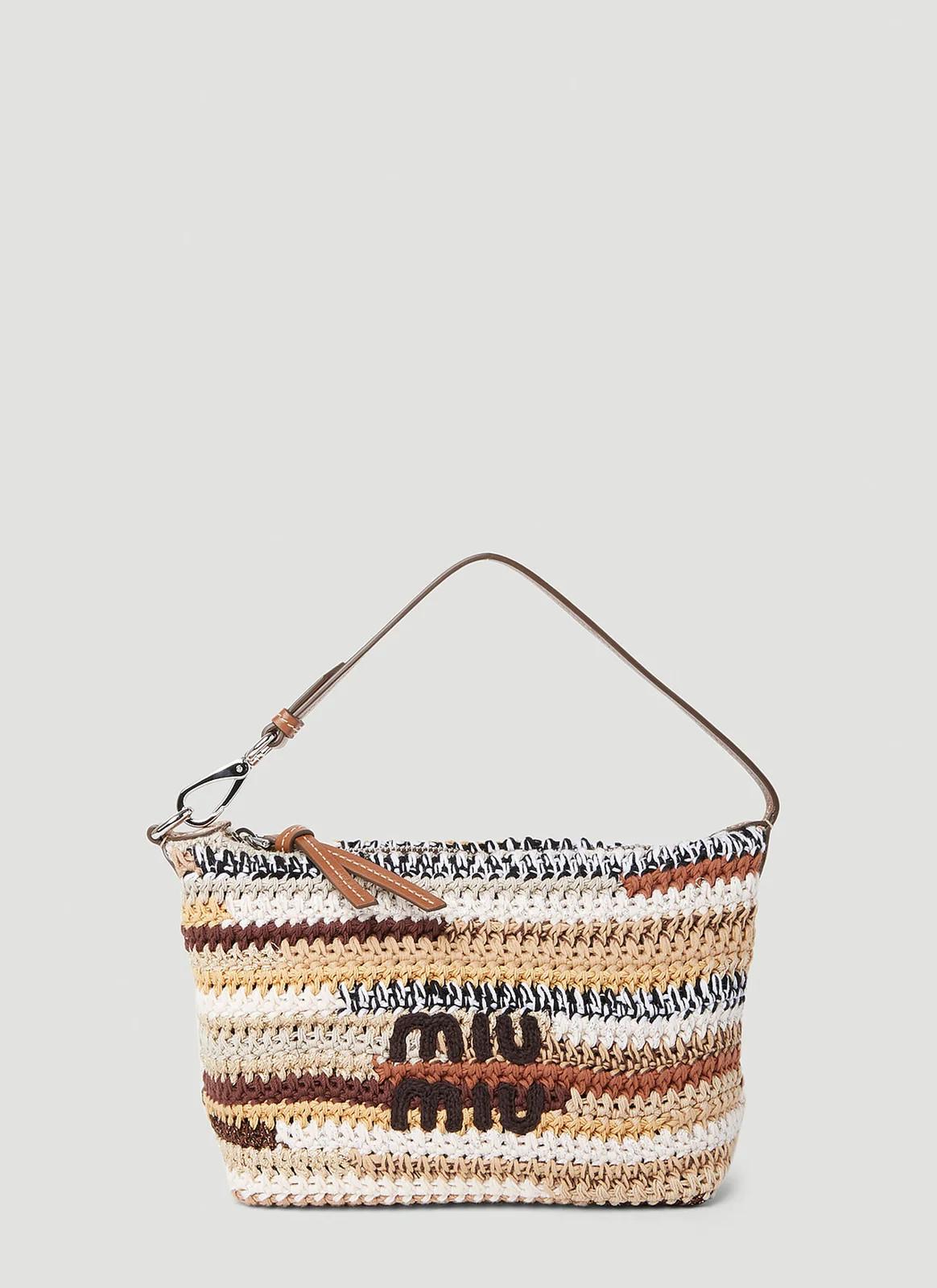 Miu Miu Colour-Block Crochet Zipped Mini Bag | Cettire Global