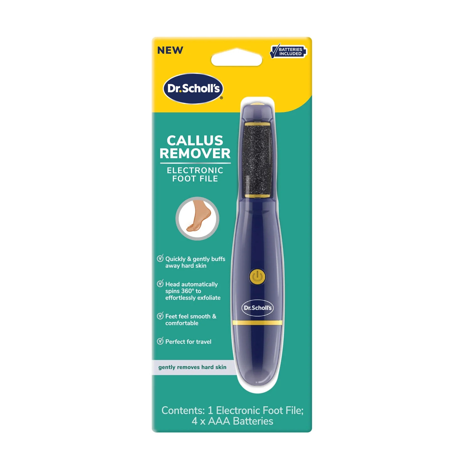 Dr. Scholl's Callus Remover Electronic Foot File, Electric Hard Skin Removal for feet | Walmart (US)