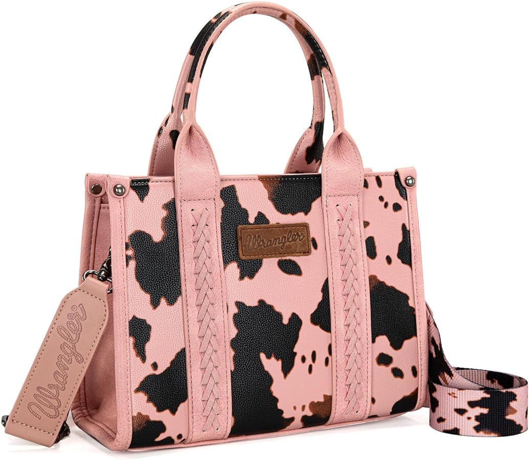 Wrangler Tote Handbag for Women Cow Print Purse Top Handle Handbags | Amazon (US)