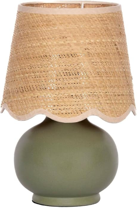 Benton Ceramic Table Lamp with Fabric Shade \u2013 13" Bedside Accent Lamp for Bedroom, Living Ro... | Amazon (US)
