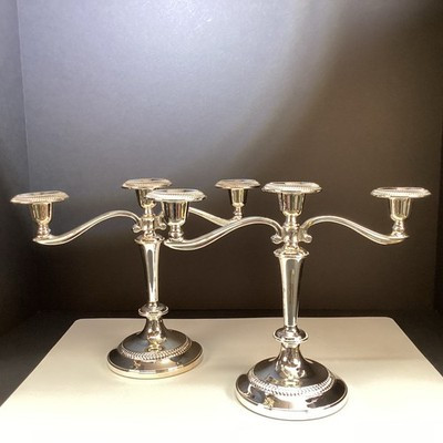 VTG Pair Of 3 Arm Candelabras silver plated on zinc UK | eBay US