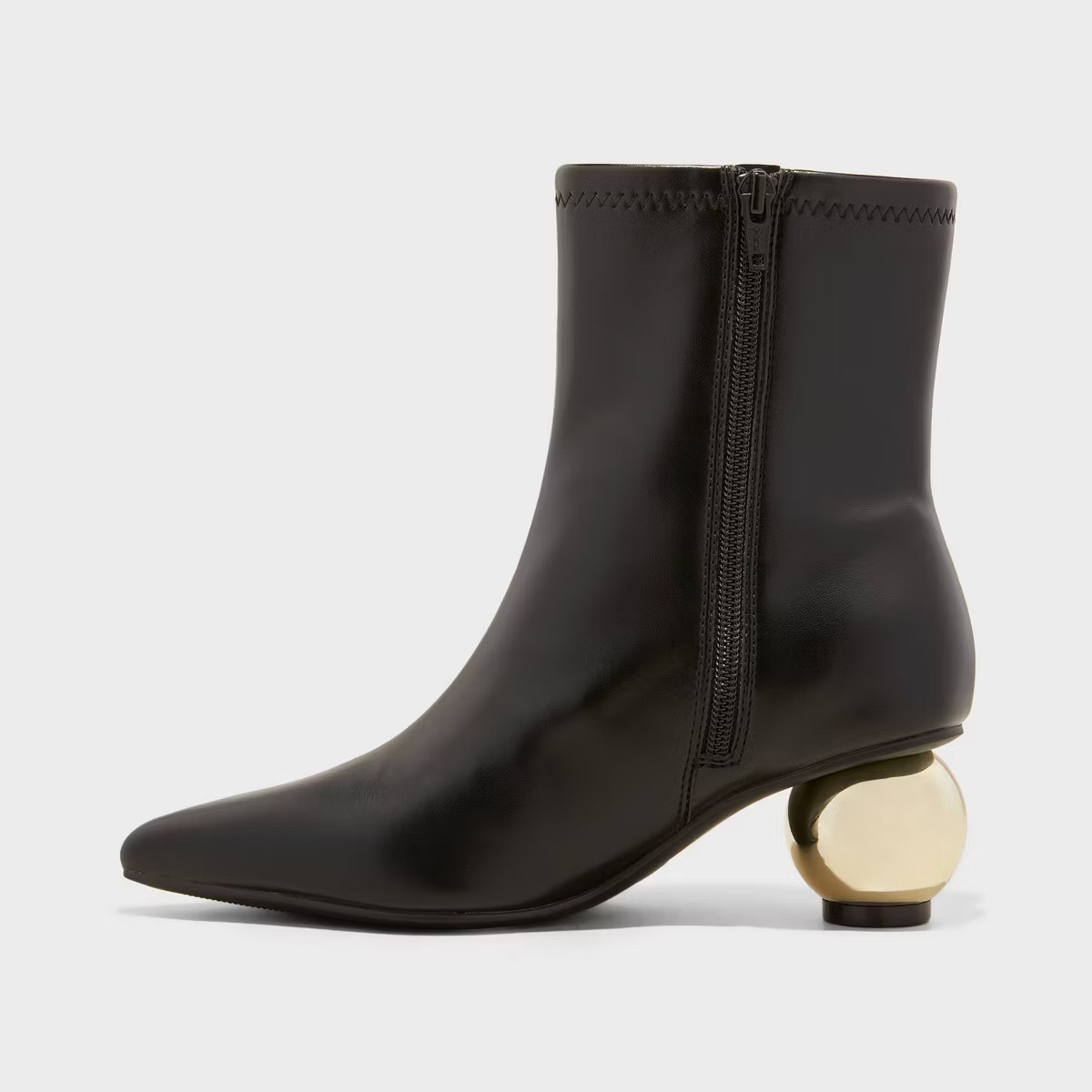 Women's Jaz Ball Heel Stretch Ankle Boots with Memory Foam Insole - A New Day™ Black | Target