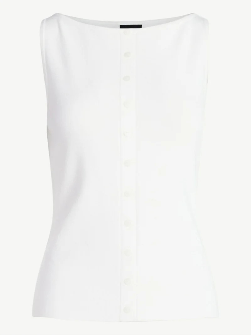 Scoop Women's Sleeveless Button Front Cardigan Sweater, Lightweight, Sizes XS-XXL | Walmart (US)