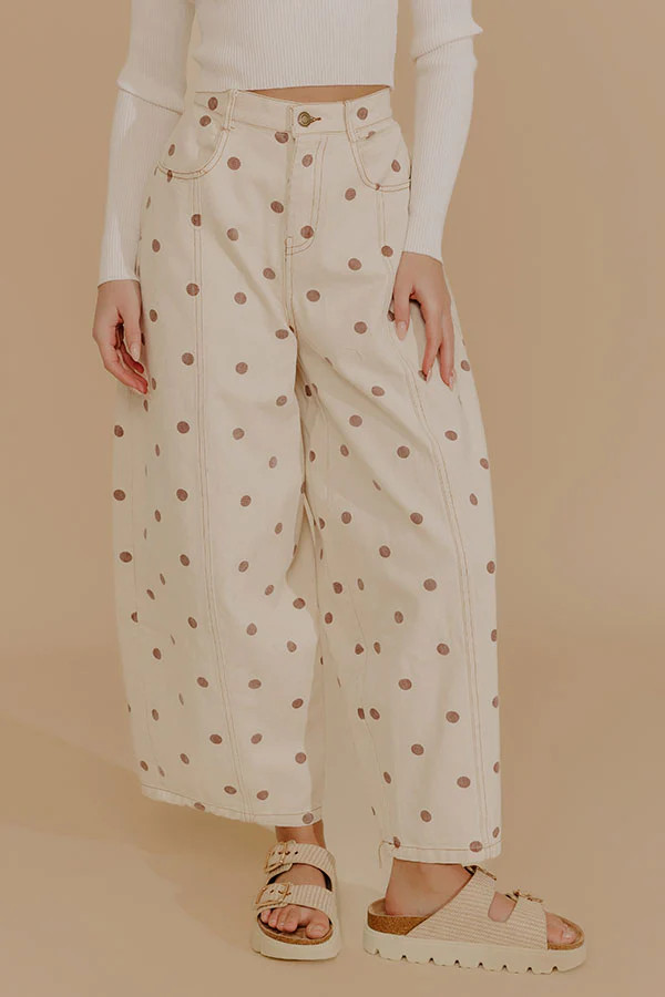 Spotted Around Town High Waist Barrel Leg Jean in Mocha | Impressions Online Boutique