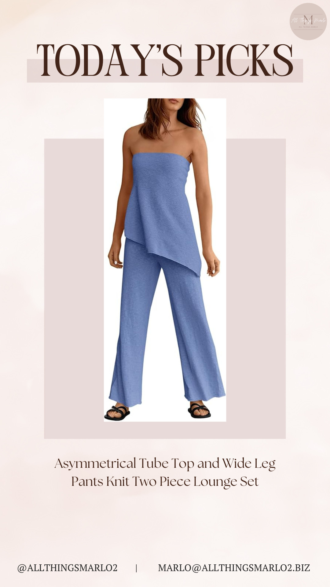 Asymmetrical Tube Top and Wide Leg Pants Knit Two Piece Lounge Set 

 #LTKSeasonal #LTKWorkwear #LTKTravel