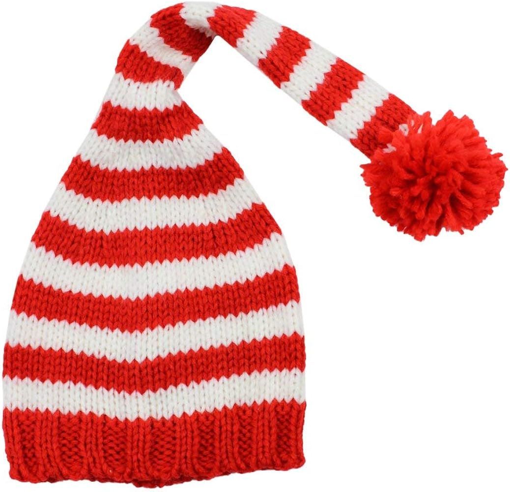 juDanzy Red and White Stripe Christmas Elf Hat for Babies and Toddlers (1-4 Years) | Amazon (US)