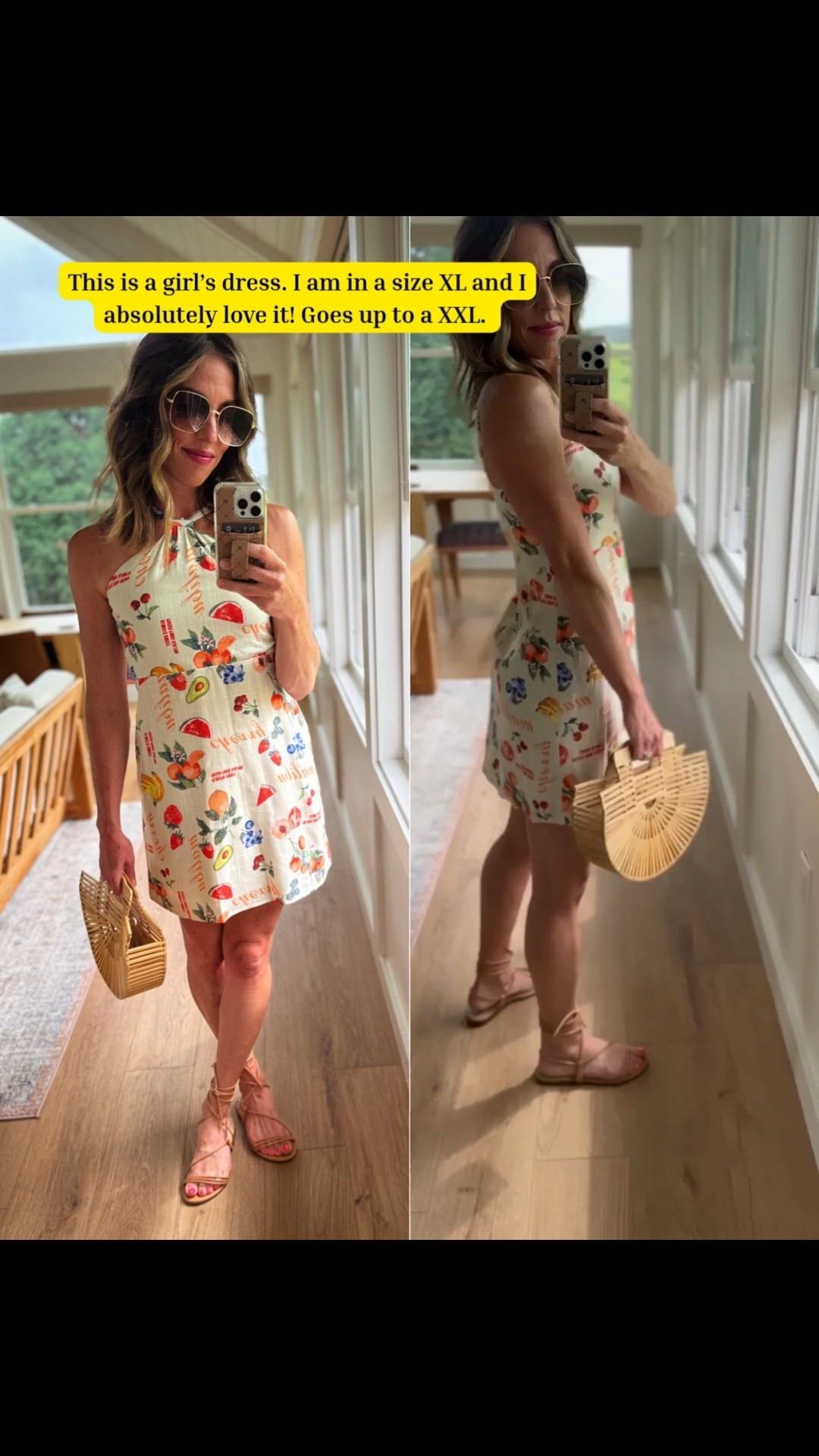 This is a girls dress, but it you are a petite woman, it will work for you! (Size small or Xs) This is a girl’s size XL and it goes up to a girls XXL. I am a size 0 and 5’2” tall for reference. 