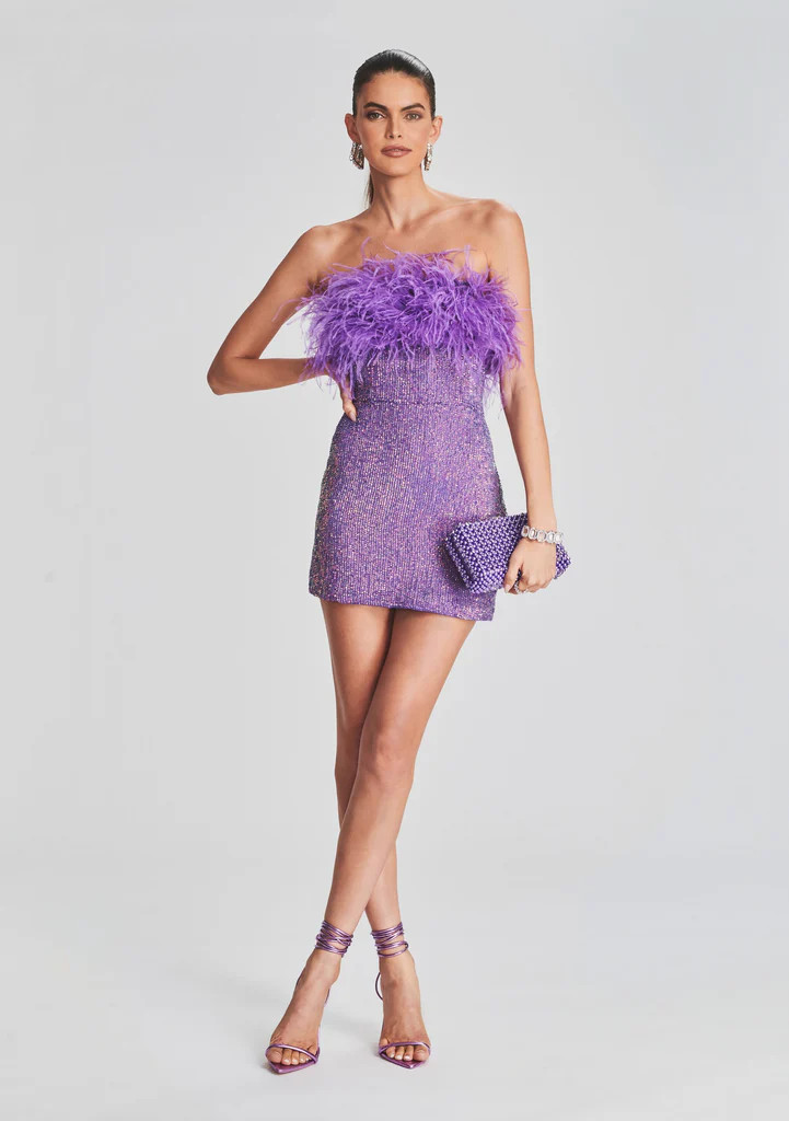 Torin Sequin Feather Dress | Retrofete