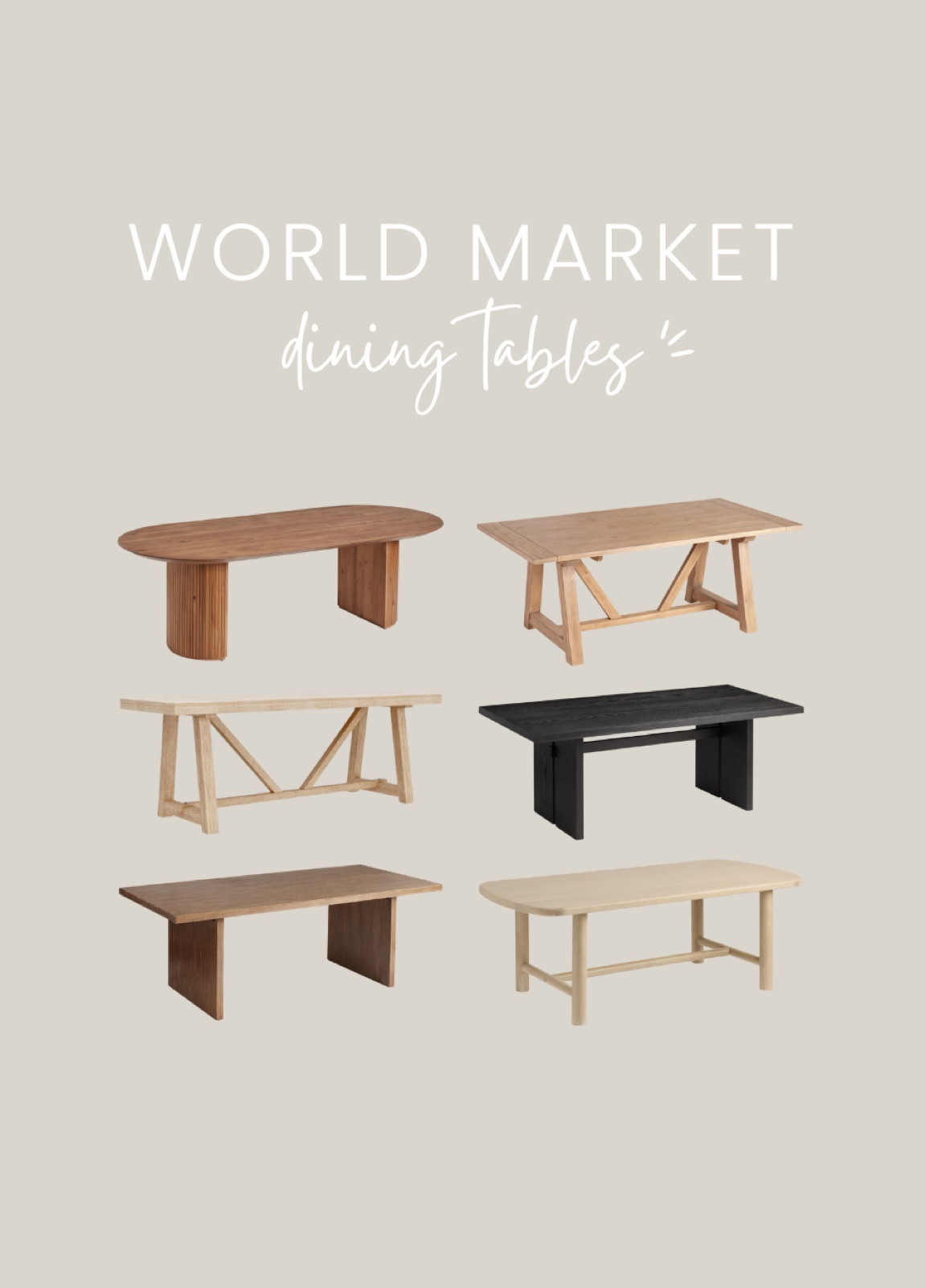 Some of my favorite dining tables! Great quality and on sale! Members get an extra 25% OFF. It’s free to sign up!

Dining rooms, dining room inspiration, dining room table, long table, dining table, world market, home decor, home styling, furniture sale

#LTKSaleAlert #LTKHome