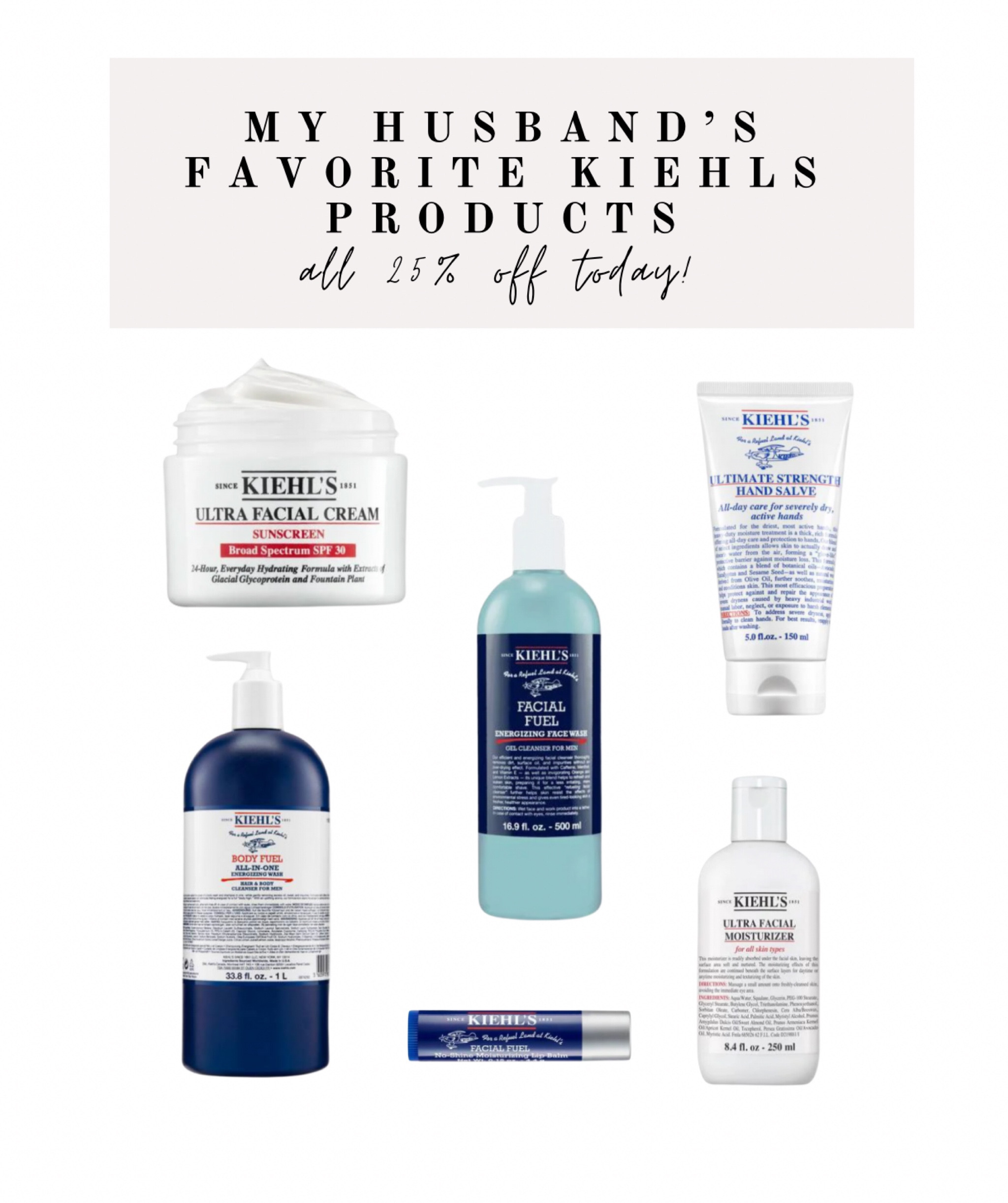 Kiehls skincare for men is still 25% off today! 

#LTKmens #LTKsalealert #LTKbeauty