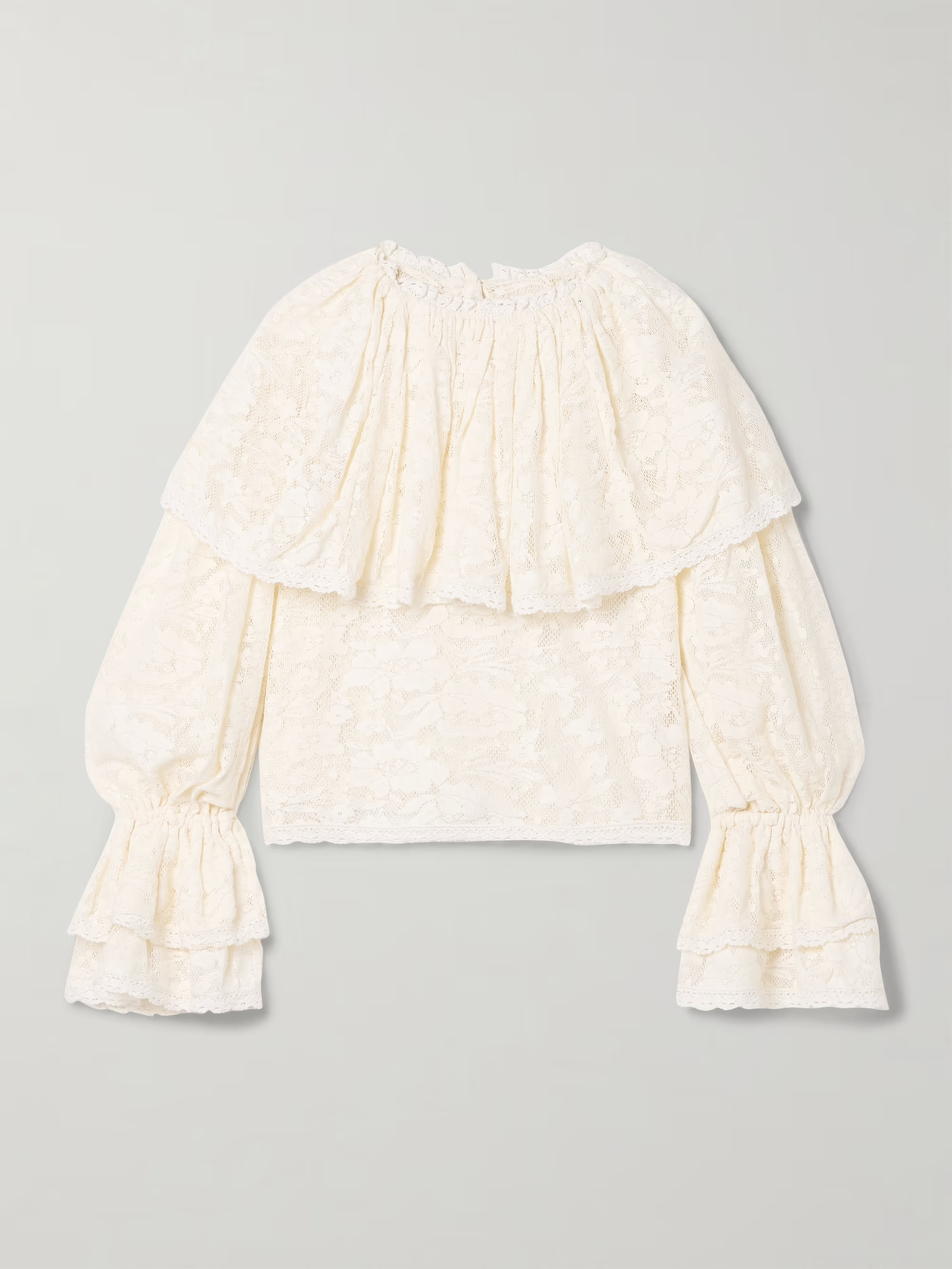 Eloise ruffled cotton-lace blouse | NET-A-PORTER (UK & EU)