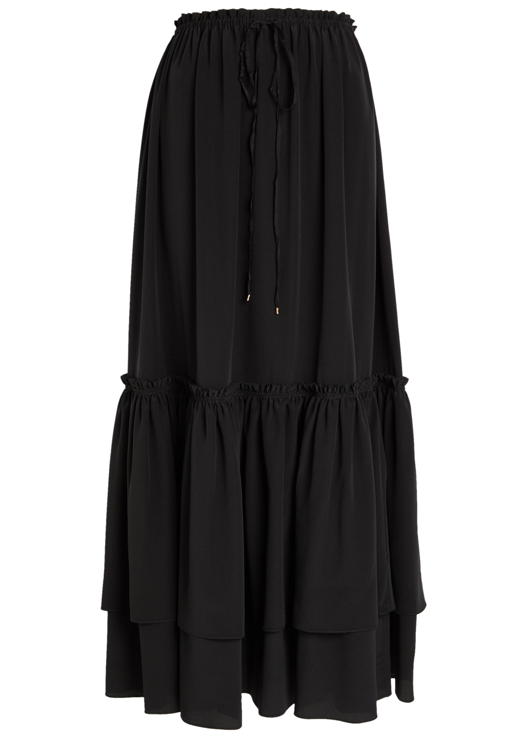 Ruffled tiered silk-chiffon midi skirt | Harvey Nichols